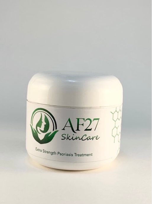 Image of 1 jar of AF27 Skincare's Extra Strength Psoriasis Treatment.