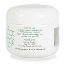 Load image into Gallery viewer, Image of the backside of 1 jar of AF27 Skincare&#39;s Extra Strength Psoriasis Treatment.
